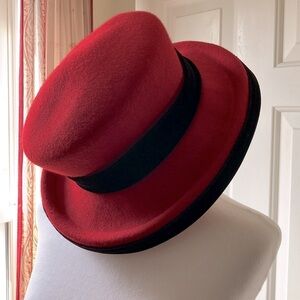 Michelle Vintage Red Felt Women’s Hat